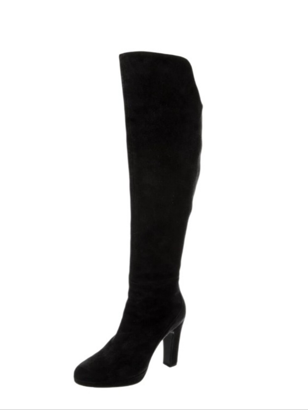 MAX MARA Black Suede Over-the-Knee High Heel Boots Made in Italy 39.5 US 8.5